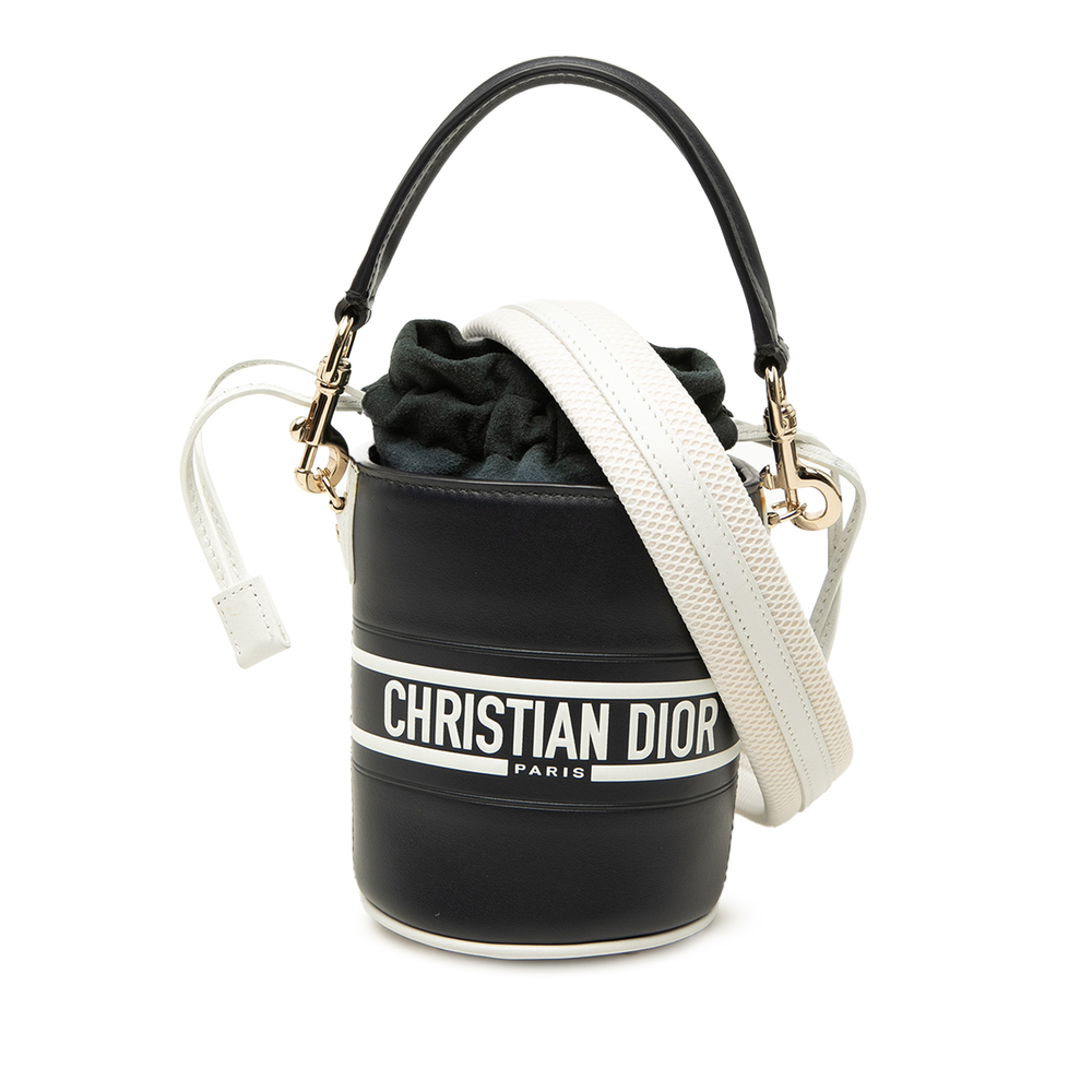 Pre-Loved Dior Micro Calfskin Vibe Drawstring Bucket Bag